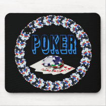 POKER WITH CARDS AND CHIPS MOUSE PADS