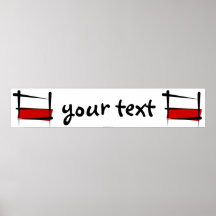 Poland Brush Flag Banner Print