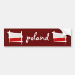 Poland Brush Flag Bumper Sticker