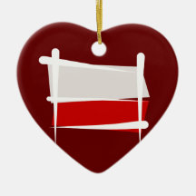 Poland Brush Flag Christmas Tree Ornament