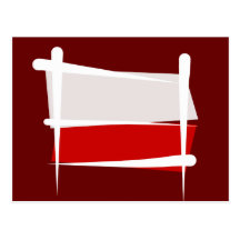 Poland Brush Flag Post Card