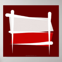 Poland Brush Flag Print