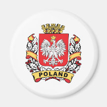 Poland Crest Fridge Magnet