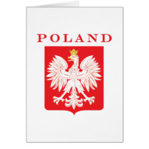 Poland Eagle Red Shield Greeting Cards