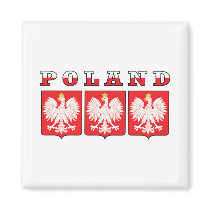 Poland Eagle Shields Fridge Magnet