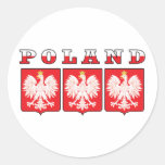 Poland Eagle Shields Round Sticker