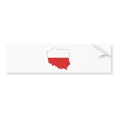 Poland Flag Map full size Bumper Stickers by representmycountry