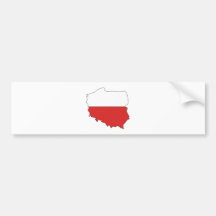 Poland Flag Map full size Bumper Stickers