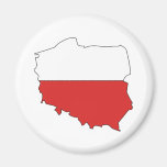 Poland Flag Map full size Refrigerator Magnets