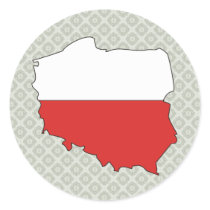 Poland Flag Map full size Stickers