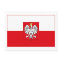 Poland Flag w COA (light) Postcard