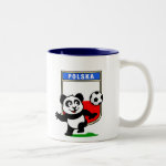 This adorable little panda is too cute! He's featured in front of a large flag from Poland and ready to play football and score some goals. This cute design is perfect for football players and soccer fans.