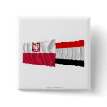 Poland &amp; Kujawsko-Pomorskie waving flags Pinback Button