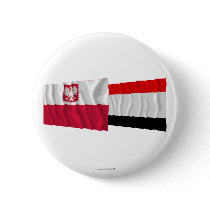 Poland & Kujawsko-Pomorskie waving flags Pin