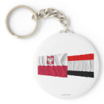 Poland &amp; Kujawsko-Pomorskie waving flags Keychains