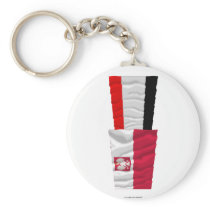 Poland & Kujawsko-Pomorskie waving flags Key Chain