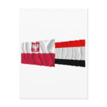 Poland &amp; Kujawsko-Pomorskie waving flags Postcard