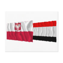 Poland & Kujawsko-Pomorskie waving flags Post Cards