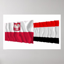 Poland & Kujawsko-Pomorskie waving flags Print