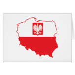 Poland Map In Polish Colors Greeting Cards