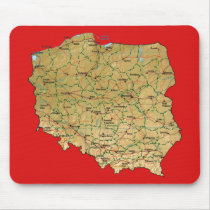 Poland Map Mousepad by FlagAndMap Poland Map Mousepad