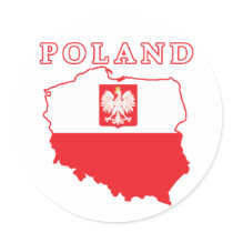 Poland Map With Eagle stickers