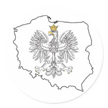Poland Map With Eagle stickers by PolishHeritage Poland Map With Eagle stickers