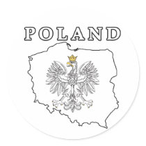 Poland Map With Eagle stickers