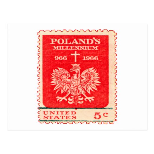 Poland Millennium Stamp Postcard
