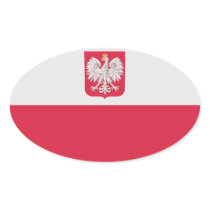 Poland National Flag Oval Sticker