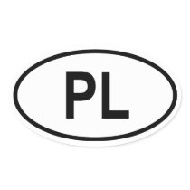 Poland "PL" Oval Sticker