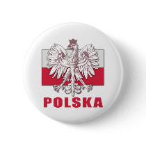 Poland Polska Coat of Arms Button