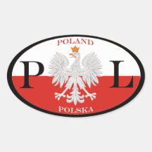 Poland Polska PL Oval Sticker