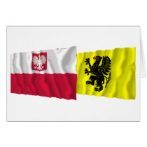 Poland & Pomorskie waving flags Greeting Cards