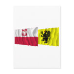 Poland &amp; Pomorskie waving flags Post Cards