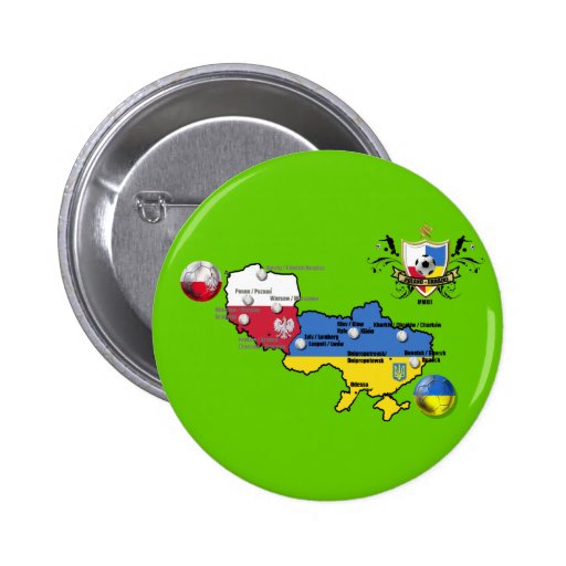 Poland Ukraine 2012 flag map football European Cup Pins
