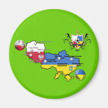 Poland Ukraine 2012 flag map football European Cup Magnet
