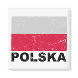Poland Vintage Flag Refrigerator Magnet