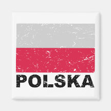 Poland Vintage Flag Refrigerator Magnet