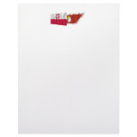 Poland &amp; Warmińsko-Mazurskie waving flags Letterhead Design