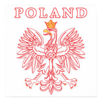Poland With Red Polish Eagle posters