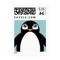 * polar BABY * penguin BIRTHDAY party stamp