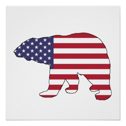 polo bear american flag