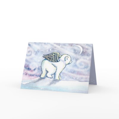 Polar Bear Angel Christmas Card by robmolily