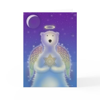 Polar Bear Angel Holiday Card by robmolily