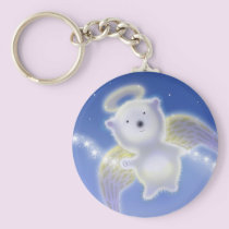 Polar Bear Angel Holiday Keychain