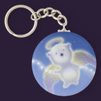 Polar Bear Angel Holiday Keychain keychains