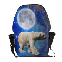 Polar Bear & Arctic Moon Messenger Bag