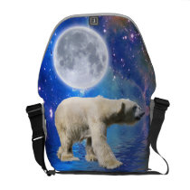 Polar Bear & Arctic Moon Messenger Bag