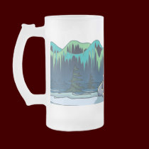 Polar Bear Art Beer Mug First Nations Bear Glass mugs